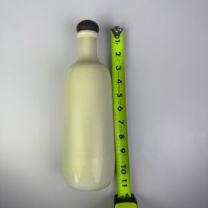 Vintage Cream Liquor Bottle 11" Decorative Barware Cream Glazed w/ Wood Stopper